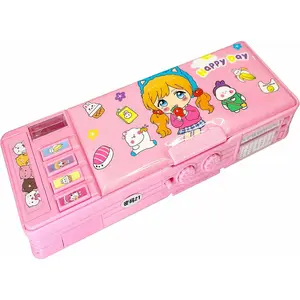 Multifunction Pencil Case for Girls and Boys  with Lock, Sharpener, Schedule, Whiteboard