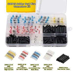 300PCS Waterproof Solder Seal Wire Connectors, Heat Shrink Butt Terminals for Car Truck Boat Home Wiring Repair DIY