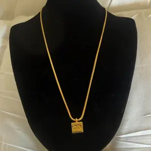 Pre-owned Christian Dior Gold Plated Cube Monogram Necklace