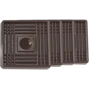 2X2 Square Rubber Furniture Caster Cups,  Caster Cups with Anti-Sliding Floor Grip 4 count, Ideal Furniture Coasters, Floor Protectors Brown, Non Skid Furniture Pads, Rubber Furniture Cups