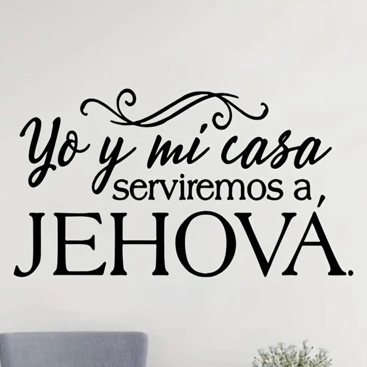 Bible Verse Vinyl Decorative Waterproof Wall Sticker Spanish Writing Christian Home Decor Wallpaper, Religious Art Decal for Living Room & Bedroom Wall Art Stickers Wall Art Decals