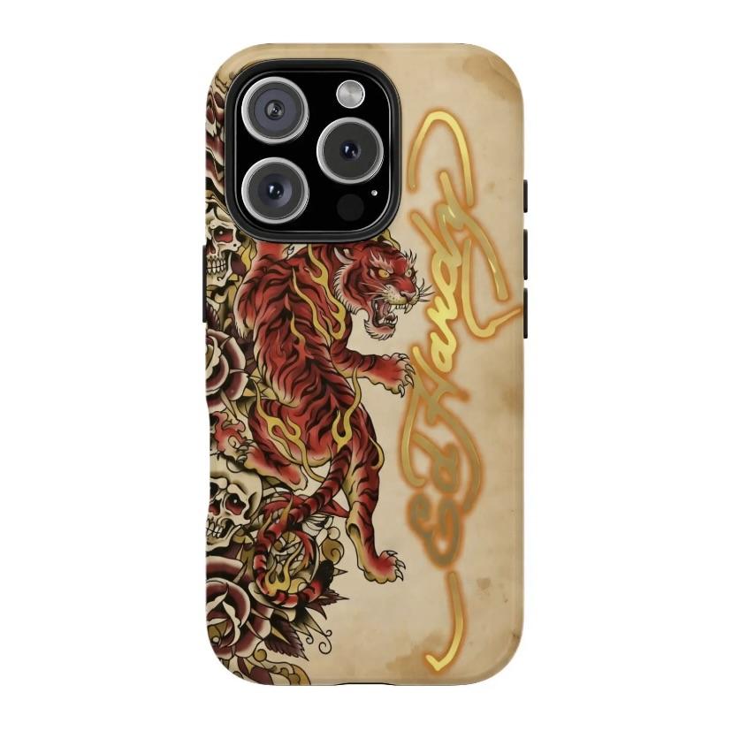 Vintage Skull Leopard Tattoo iPhone CaseAesthetic Y2k Trendy Tiger Collage PhoneCasefor iPhone 16/15/14/13/12/11/17 ProMax Plusfor Samsung phones, suitable for both men andwomen, Perfect Gift for Women Men.A gift for the fans  W9