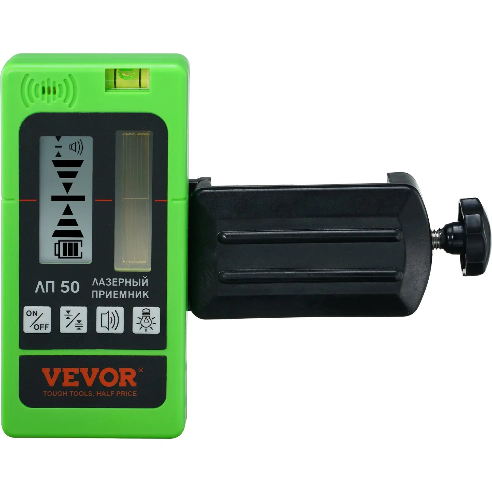 【toolupgrade】VEVOR Laser Receiver Alignment Tool with Clamp, Built-In Bubble Level, 197 ft Range, Adjustable Green/Red Beam Detector for Pulsing Line Lasers, Customizable Speaker & Dual LCD Display, Backlit, Indoor/Outdoor Use, Exceptional Accuracy