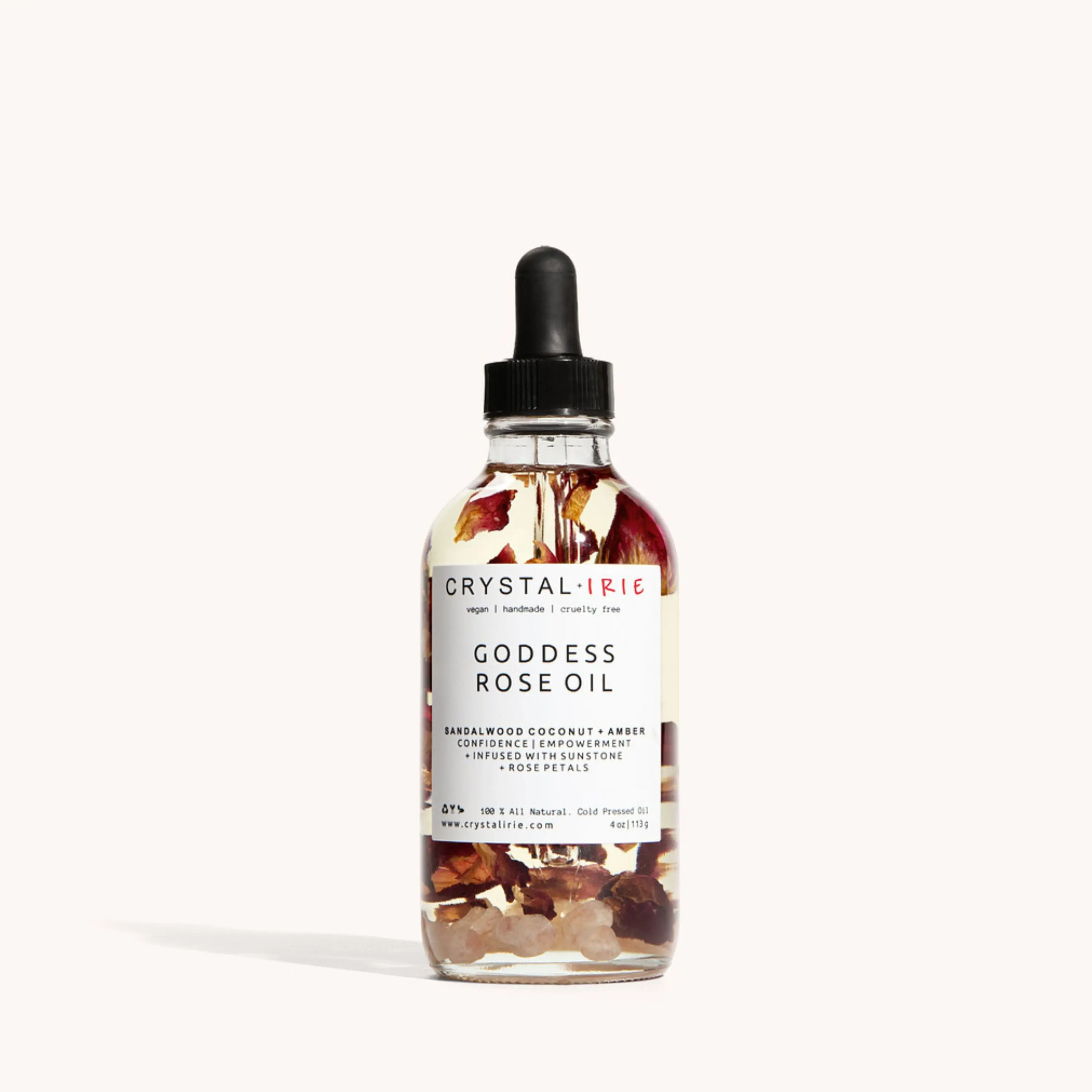 Goddess Rose Body Oil | Crystal Infused Dry Body Oil by Crystal Irie