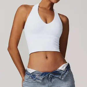 White Yoga Bras Running Clothing Workout Brassiere Push up Fitness Underwear Gym Tank Top Women Shockproof Sports Bra Women