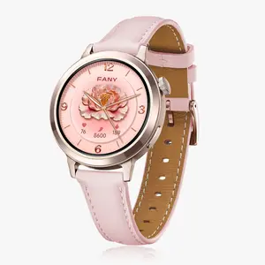 FANY Luna Smartwatch for Women AMOLED Display 110+ Sport Modes Fitness Tracker Heart Rate Sleep SpO2 Monitor 7-Day Battery Water Resistant Free App Round Watch Ultra-Sleek Lightweight Wearable Smartphone tiktokshopspringglowup,summervibes Wristwatch outdo