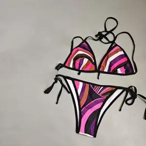 Swimsuit new swimsuit babes sexy bikini print straps women split vacation three-point style thong 2 piece fashion two-piece Beach Bathing Suit