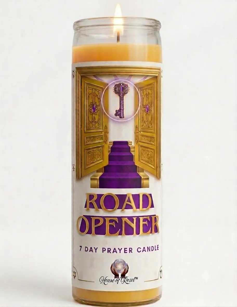 Road Opener Prayer Candle (Fixed) for Opening Roads to Opportunity and Prosperity | House of Rozel