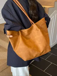 Women's Vintage Wing-Shaped Large Capacity Suede Hand Shoulder Bag, Soft Face Commuter Tote for Autumn Winter, Casual Daily Use