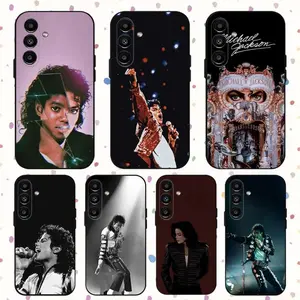 Transparent straight edge case Singer M-Michael J-Jackson Phone Case For Samsung S24,S21,S22,S23,S30,Ultra,S20,Plus,Fe,Lite,Note,10,9,5G  Soft Cover