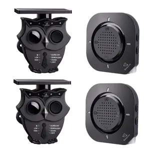 BetterLink 1/2 Mile Long Range Solar Wireless Driveway Alarm IP65 Weatherproof Outdoor Motion Detectors&Sensor 120dB Sound Light Alert System Monitor&Protect Outdoor/Indoor Property（2Receivers+2Sensors)