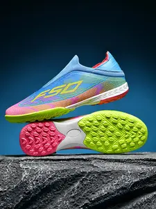 1 Pair of Unisex TF Soccer Cleats for Teens and Adults | Professional Sports Style | Cushion Tech + Knit Sock Collar + Anti-Slip & Durable | Field Training/Game Wear, Must-Have Professional Comfort Shoes for Players