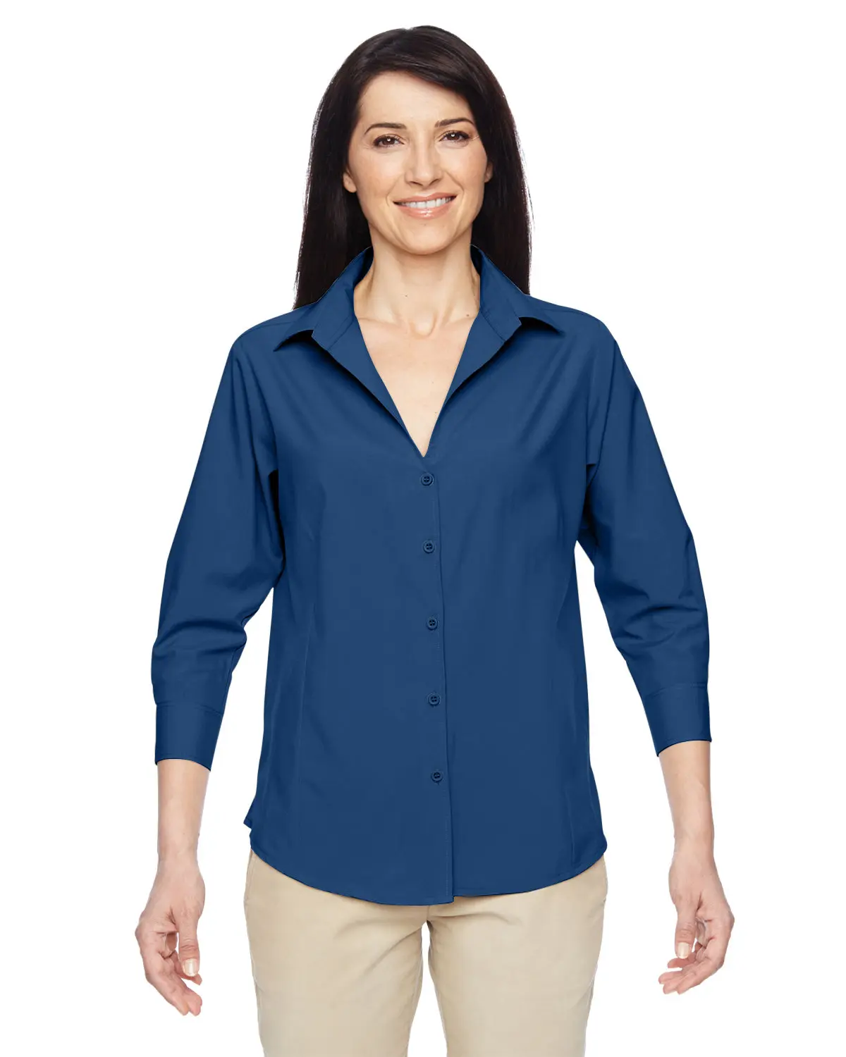 Harriton Ladies' Paradise Three-Quarter Sleeve Performance Shirt