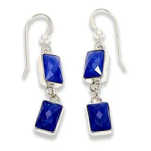 Mine Finds by Jay King Sterling Silver Blue Lapis Rectangular Drop Earrings