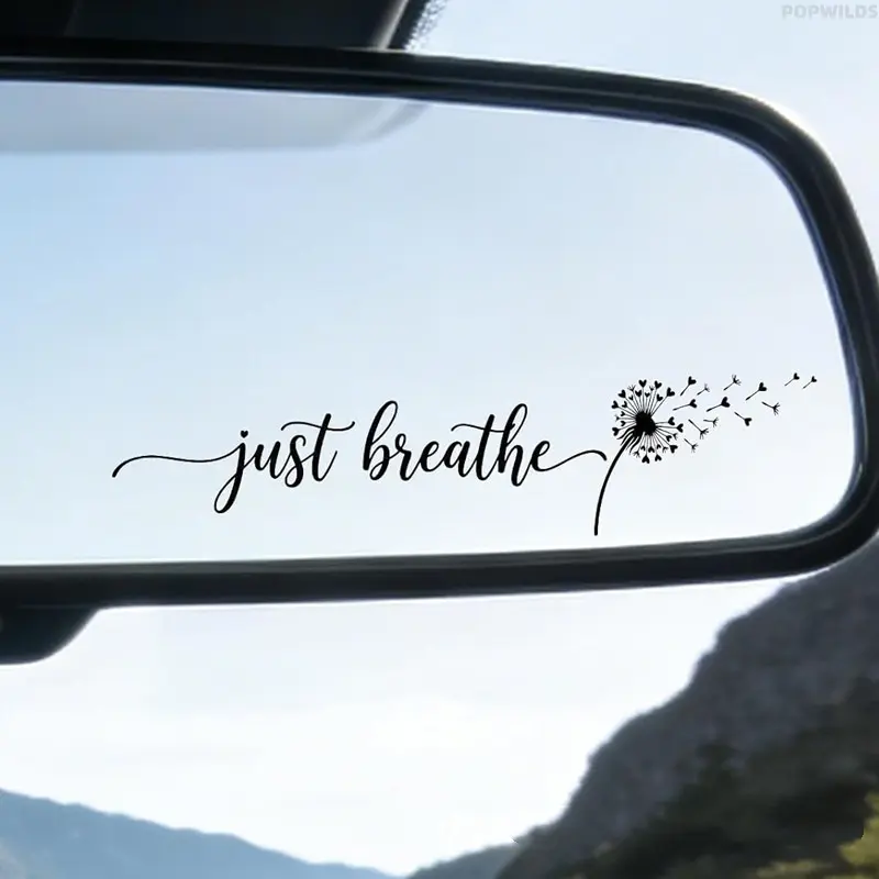 3Pcs Floating Dandelion Decorative Car Stickers - Stylish English Mirror Decals, Creative Auto Exterior Ornaments, Decorative Stickers Car Stickers