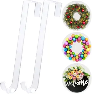 15 in Wreath-Hangers for Front Door,2 Pack Easter Christmas Halloween Decorations Fall Door Welcome Sign for Front Door Inside Outside Over The Door Hooks Organizer Home Décor