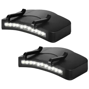 1/2 piece hat clip on light, clip on headlight, 11 LED hat lights, ultra bright clip on headlights, battery powered, suitable for running, working, cycling, camping, fishing, hiking, hunting, outdoor work (excluding AAA batteries)