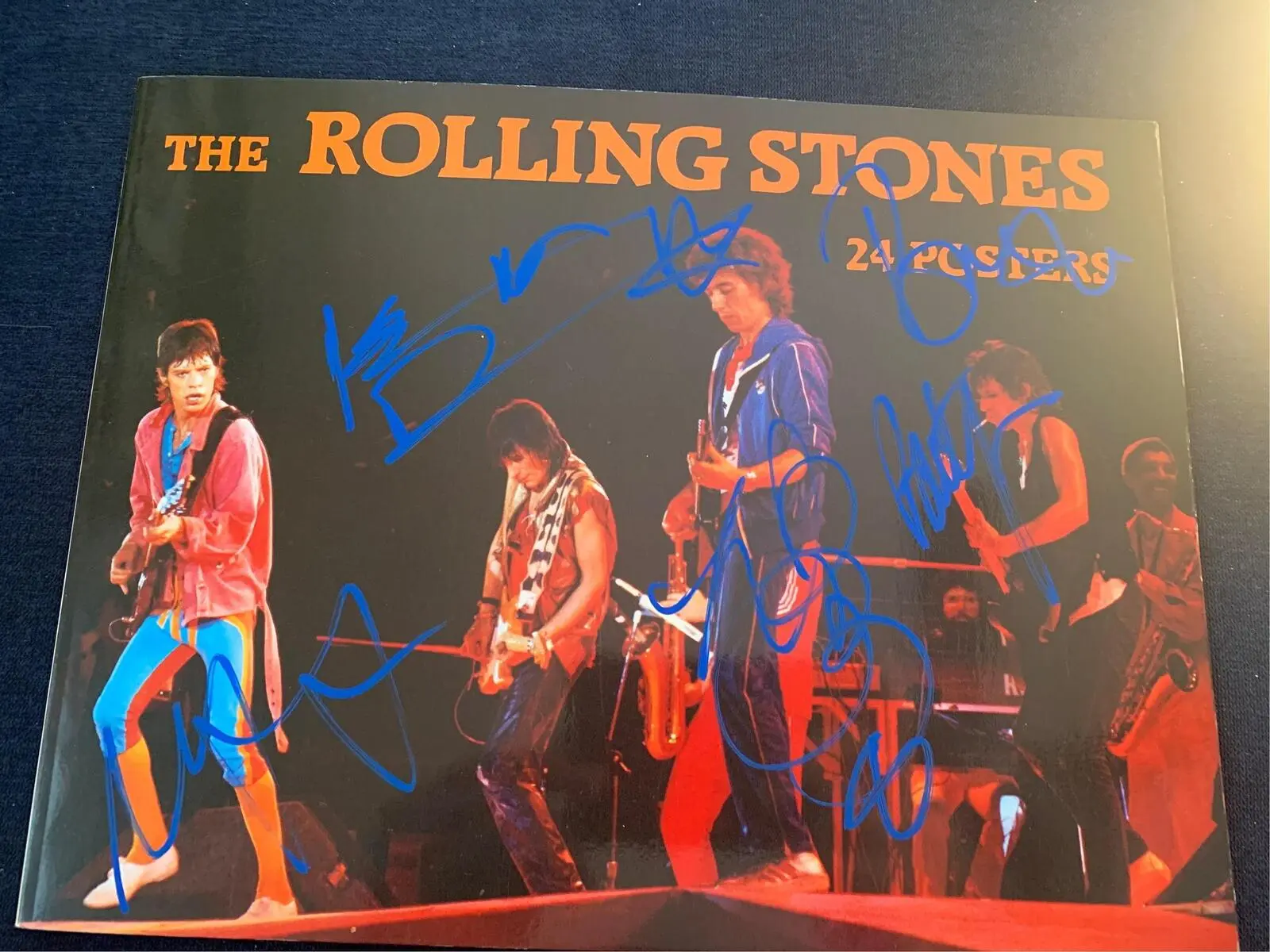 1983 Rolling Stones 24-Poster Book - Signed by Mick Jagger, Keith Richards, Charlie Watts, Ronnie Woods, Bill Wyman - Autographed Collectibles with COA, Home Decor Print, Ideal Fan Gift