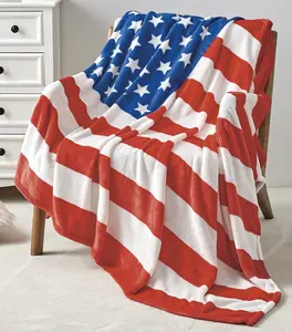 American USA Flag Oversized 50x70" Throw Blanket soft lightweight comfy blankets cute