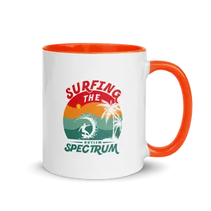 Surfing the Autism Spectrum Funny Two-Tone Ceramic Mug with Orange Color Inside 11oz