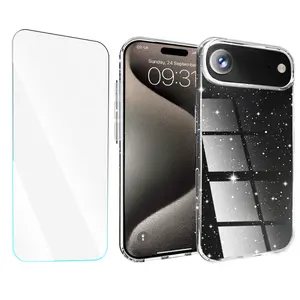 Entronix Bundle Compatible with iPhone 17 Air - [Hard] Glitter Clear Case & 1 Clear Screen Protector