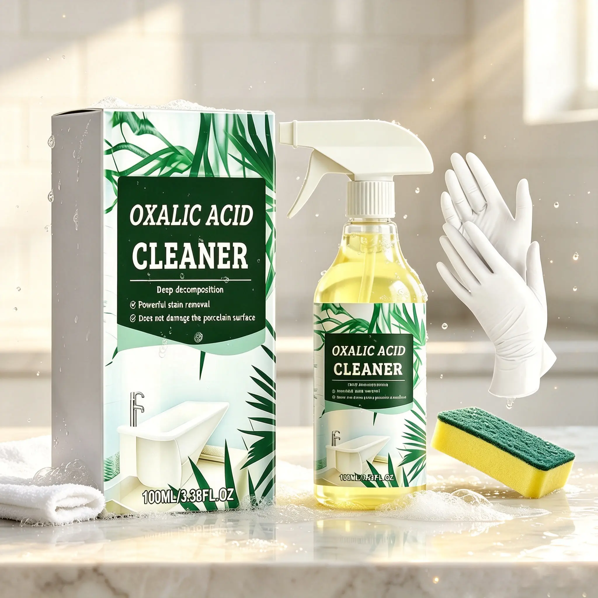 Foaming Multi-Surface Cleaner Spray, Deep Cleaning Foam for Kitchen, Bathroom & Hard Surfaces, Daily Household Cleaning