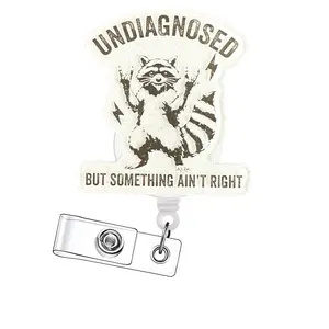 Funny Retractable Badge Reel, Acrylic ID Holder with Clip for Nurses, Doctors, Students & Office Staff, 15pcs Set