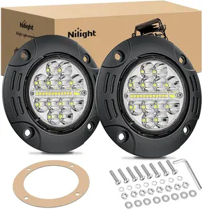 Nilight Flush Mount LED Light Pods 2PCS 5 Inch 36W Upgraded Spot Flood Combo Beam Round Driving Light Fog light LED Work Light Backup Light Bumper lights for Offroad 4x4 Truck SUV cars Automotive  dealsforyoudays