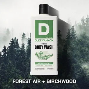 Duke Cannon Supply Co. THICK High-Viscosity Body Wash for Men - High Country,  Forest Air and Birchwood Scent, Superior Lather and Natural Exfoliate, Premium Ingredients, Body Care Daily Cleanser, Sensitive Skin Friendly, 18 Fl oz