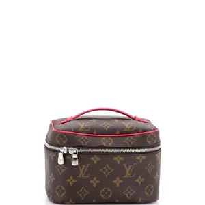 Pre-owned Louis Vuitton Canvas Coated Toiletry Bags Nice Vanity Case Macassar Monogram Canvas Mini by Rebag