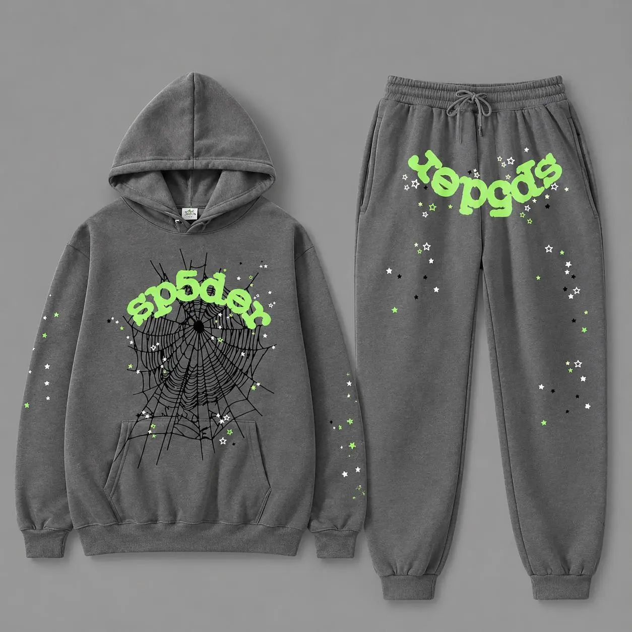 Spider Tracksuit Set, Y2K Graphic Hoodie & Sweatpants, Unisex Streetwear 2-Piece Outfit, Pullover Jogger Set, Casual Loungewear Gift