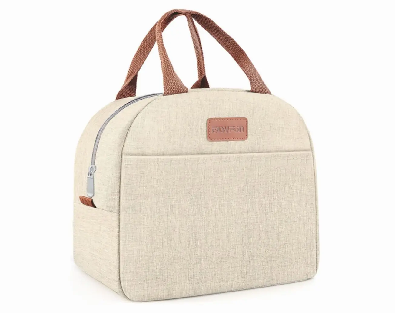 Lunch Bag for Women & Men Adult Insulated Lunch Box, Small Leakproof Cooler Food Lunch Containers Reusable High Capacity Lunchh Tote Bags for Work, Travel, Outdoor (Beige)