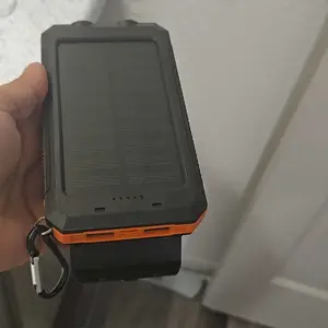 Portable USB Solar Power Bank, Dual 5V USB Ports Output, Durable Camping External Backup Battery Pack with Dual Super Bright Flashlights, Compass, and Easy to Use Design for All Mobile Devices, Perfect Gift for Christmas,back to school,back to school haul