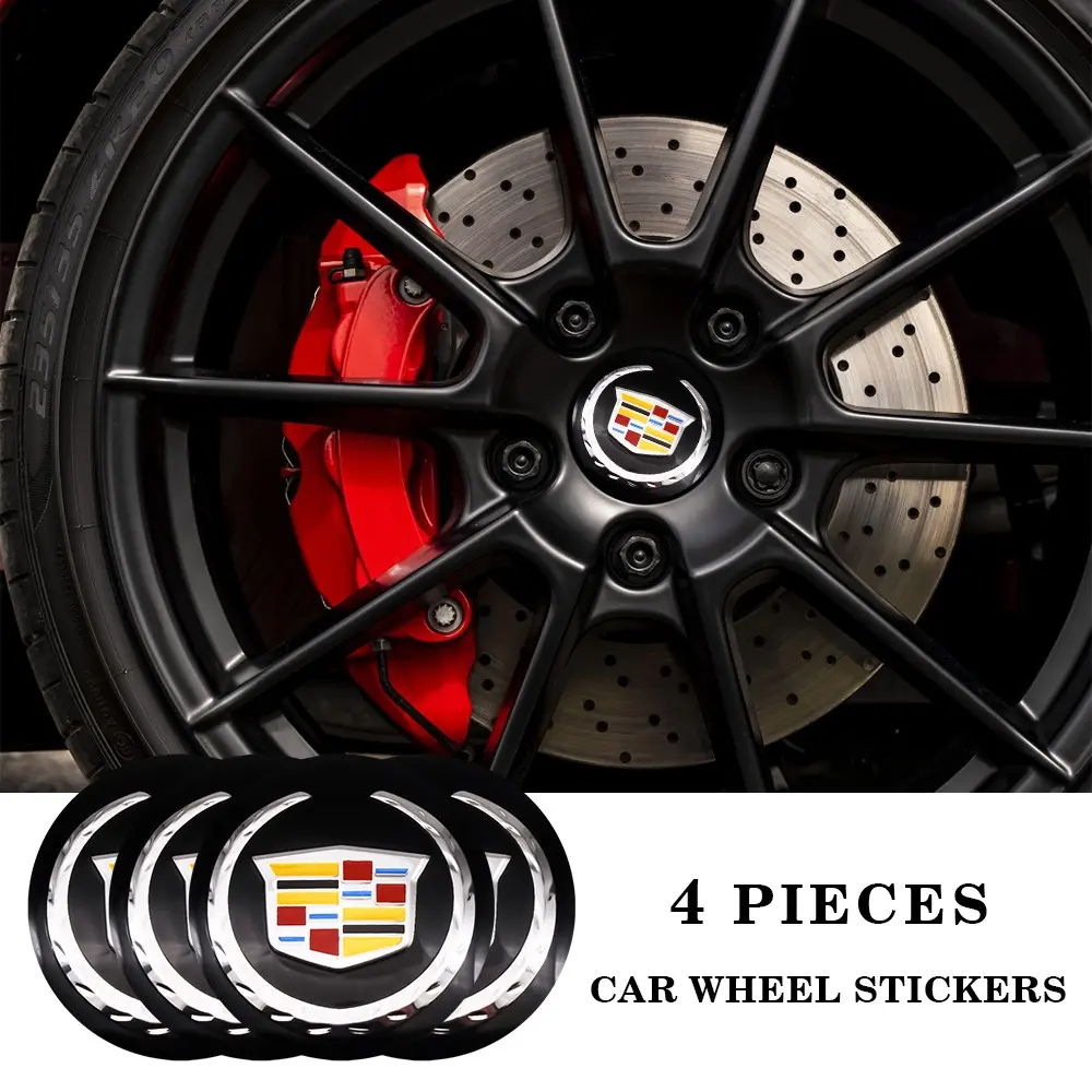 4pcs Cadillac Wheel HUB Center Cap Emblem Cover, Car Logo Decoration Accessories, Replacement Rim Caps for Ct4/ct5, Xt5/xt6 Models, Car Decals, Automotive Vehicle Exterior Decoration, Car Decorations