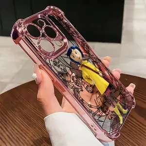 Anime Hot C Coraline Phone Case for iPhone 16 15 14 13 12 11 Pro Max X XR XS Max 8 7 Plus, Anti-Drop Transparent Soft Back Cover