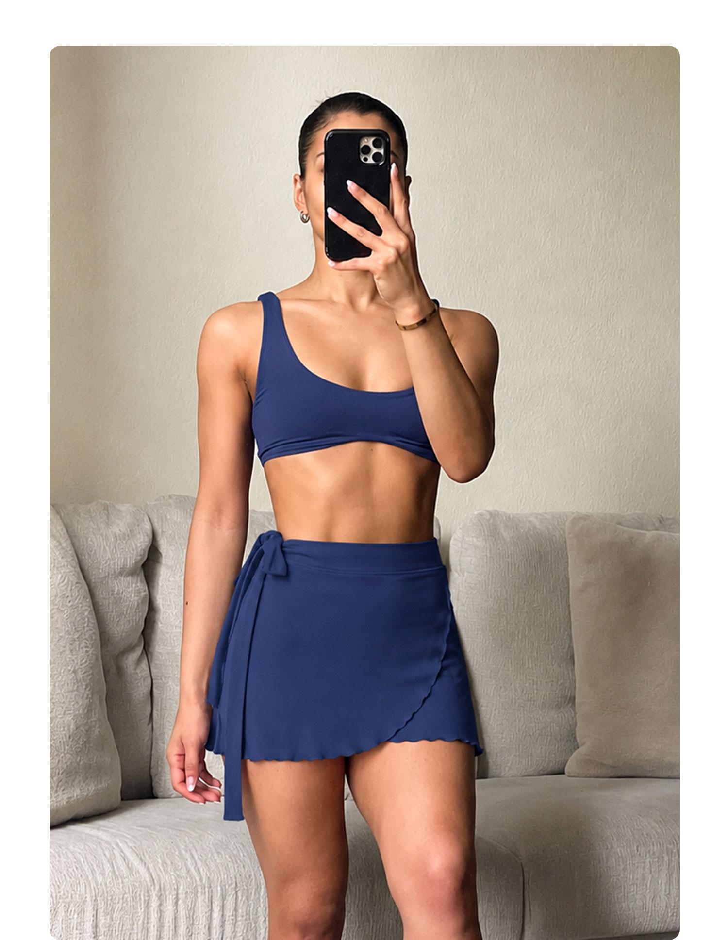 YEOREO Women's Stretchy Lightweight Athletic Sport Skort - Ballet Wrap Tie, Built-in Shorts, Sporty Chic Mini Gym Skirt for Tennis, Summer Workouts, Athletic Sport Skirt tiktokshopbacktoschool