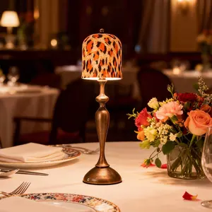 Fanfeng, leopard print ceramic desktop office light, suitable for bedrooms, living rooms, lobbies, corridors, dining rooms, dormitories, hotels, apartments