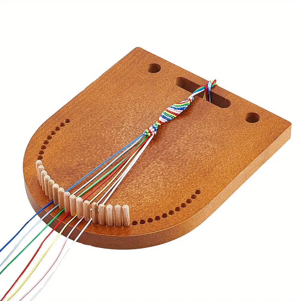 1pC Wooden Bracelet Weaving Tools, Multi-Strand Braided Bracelet Making Kit, Weaving Tools for Making Friendship Bracelets and DIY Jewelry Craft