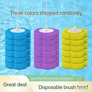 Disposable Toilet Brush Refill 3 Layer Sponge Replacement Heads Floral Lavender Scent for Hygienic Cleaning Household Bathroom Tool
