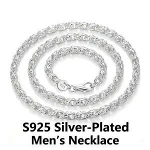 Unisex Silver-Plated Dragon-Head Long Chain & Link Necklaces, Thick Hip-Hop-Punk Style Pieces with Retro Dragon-Scale Ornaments