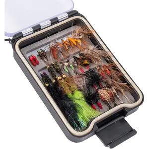 Hand-Tied Fly Fishing Flies Kit, Dry Wet Flies Nymphs Streamers Assortment for Trout & Bass with Waterproof Fly Box