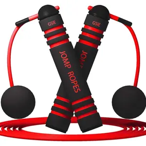 Cordless Jump Rope ,2 in 1 Ropeless Jump Rope,Skipping Rope Jumping Rope for kids Men and Women , Fitness,Training, Workout,Aerobic Exercise Indoor and Outdoor Jump Ropes-Black/Red
