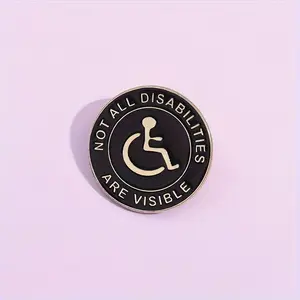 2pcs Not All Disabilities Are Visible Brooch, Chronic Illness Disability Awareness Lapel Pin, Backpack Badge