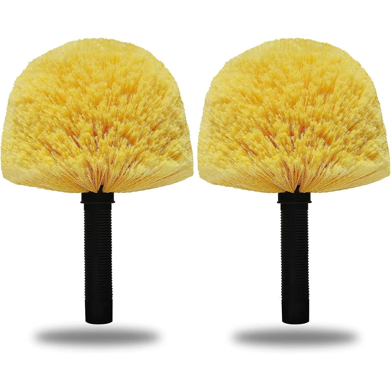 2 Pack Twist-On Cobweb Duster  Brush - Efficient Indoor & Outdoor Spider Web Cleaning Solution - Fits Standard Acme Threaded Poles - Duster Brush  Only - Yellow
