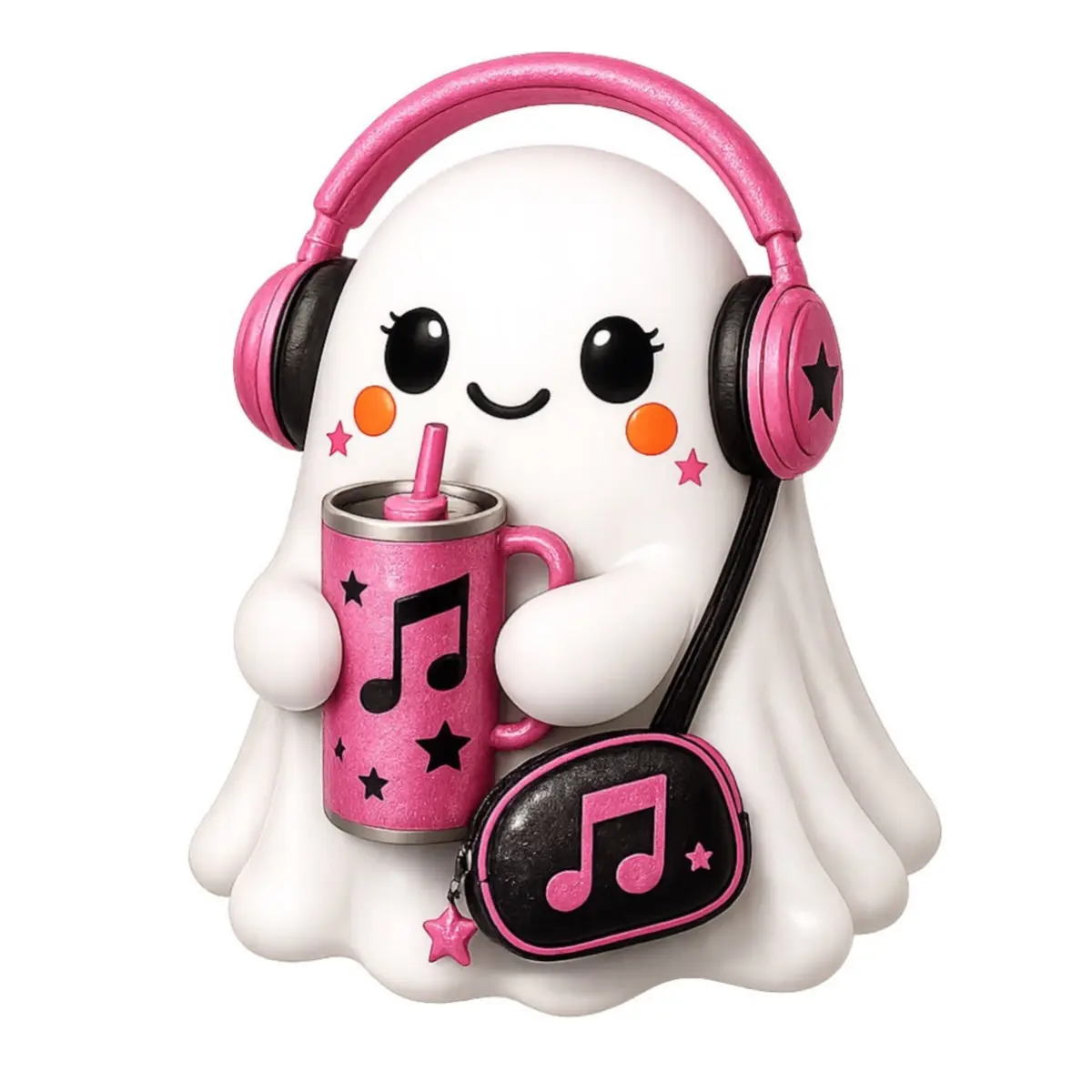 Music Girl™ Multi-Size Ghost-Shaped Pillow, The Everyday Girls Collection - Whimsical Home Decor, Room Decor, Personalized Gifts