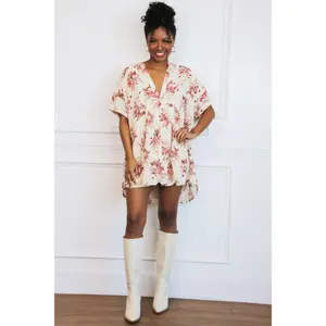 Stacia Floral Dress: Cream Multi