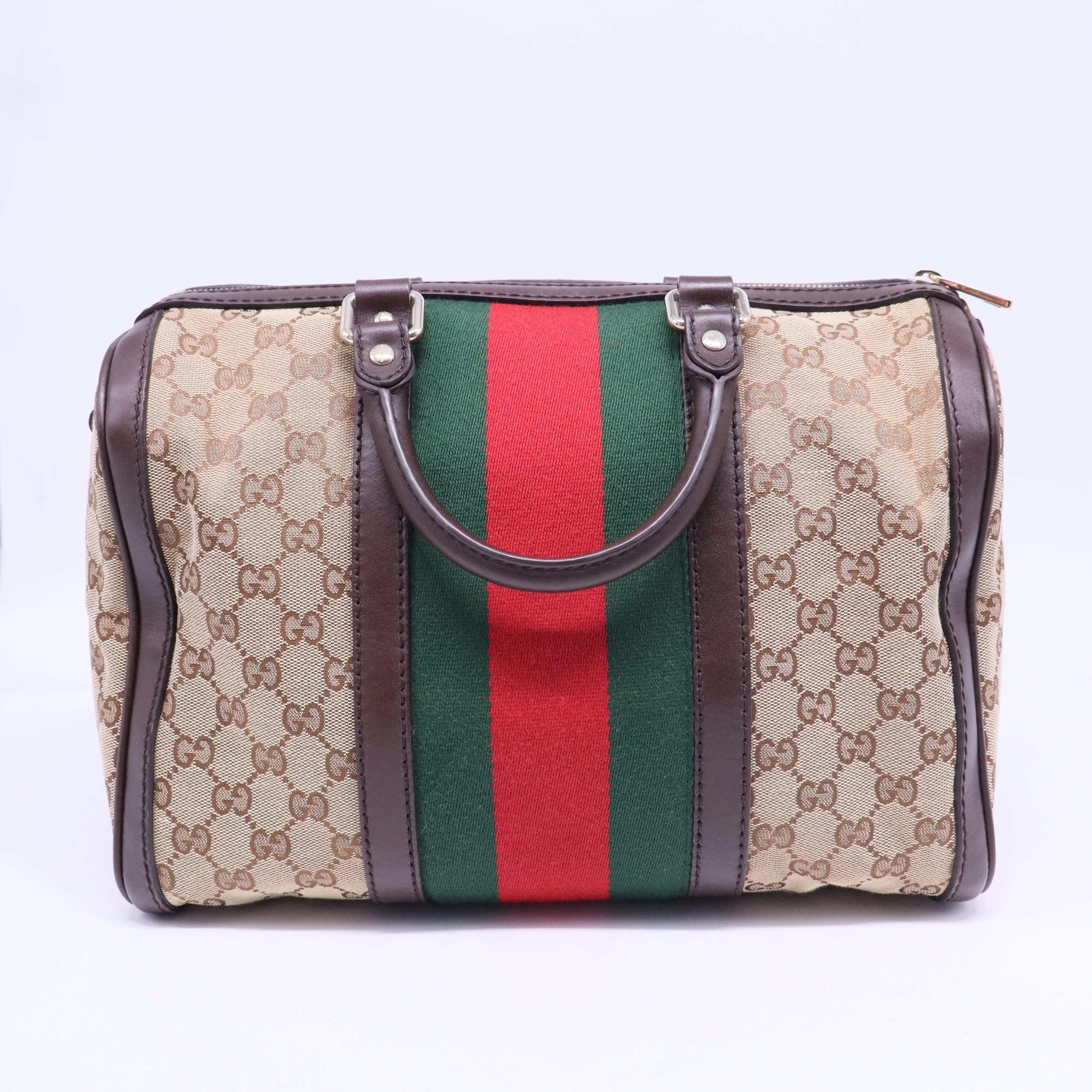Pre-owned GUCCI canvas boston bag Vintage Web Original GG Boston Bag