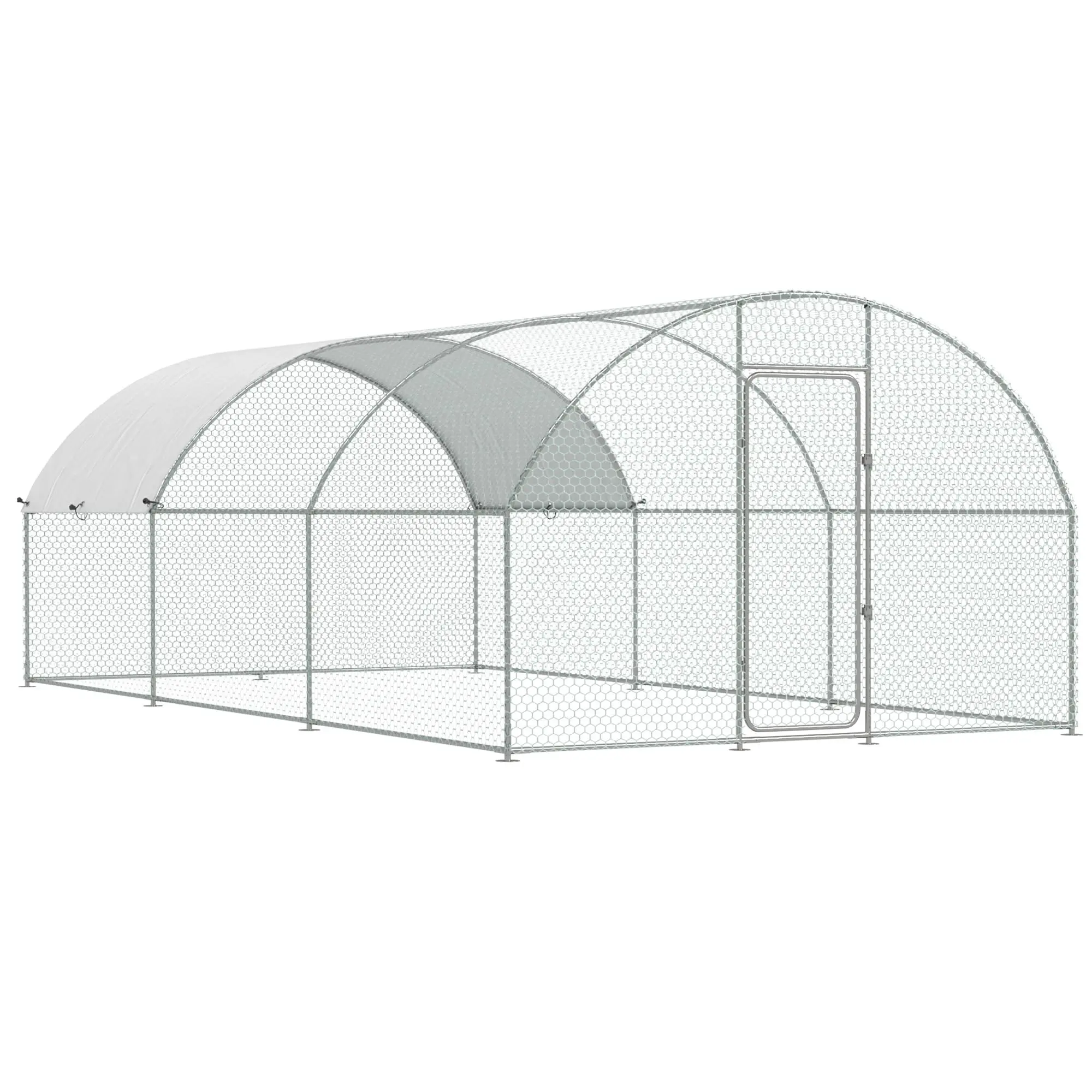 【2 packages arrived at different times】YODOLLA Extra Large Metal Chicken Coop Run for Yard with Cover, 19.5x10x6.4 FT Walk-in Chicken Pen for Outdoor, Backyard, and Farm, Hen Cage House Suitable for 15-20 Chickens and Other Poultry