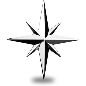 Octagonal Star Car Sticker Decal, 3D Metal Car Emblem Sticker Badge Decal, Auto Bumper Stickers Vehicle Exterior Decoration Decals for Automotive, Truck, RV, SUV, Motorcycle (Silver)