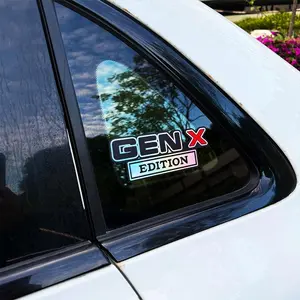 Old Man Style-Gen X Die-Cut Car Emblem Sticker, 4 in Wide Adhesive Graphic Decal, Easy Install for Vehicles, Stylish GenX Car Merch, Stylish Car Merch